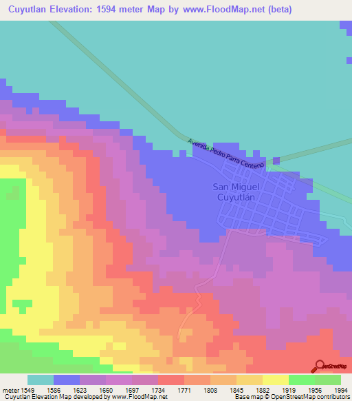 Cuyutlan,Mexico Elevation Map