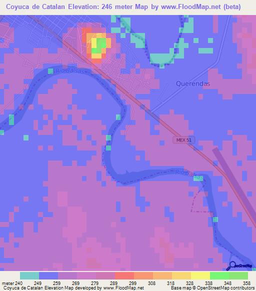 Coyuca de Catalan,Mexico Elevation Map