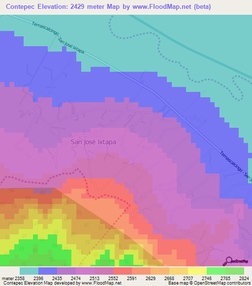 Contepec,Mexico Elevation Map