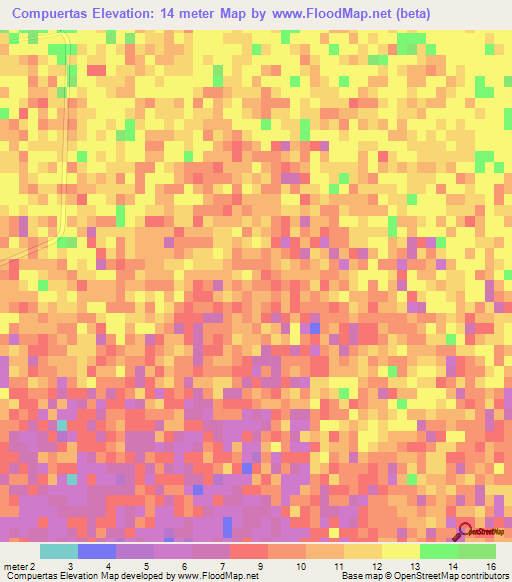 Compuertas,Mexico Elevation Map