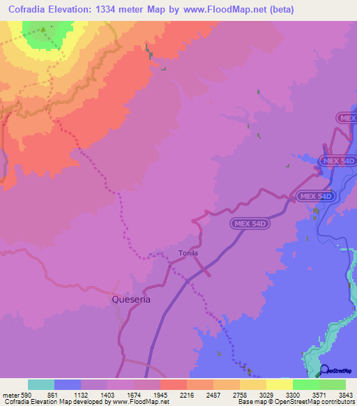 Cofradia,Mexico Elevation Map