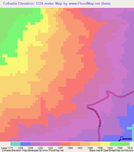 Cofradia,Mexico Elevation Map