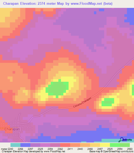 Charapan,Mexico Elevation Map