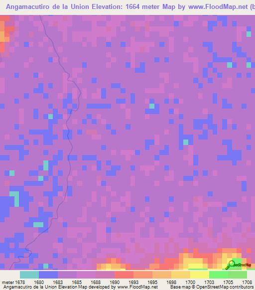 Angamacutiro de la Union,Mexico Elevation Map