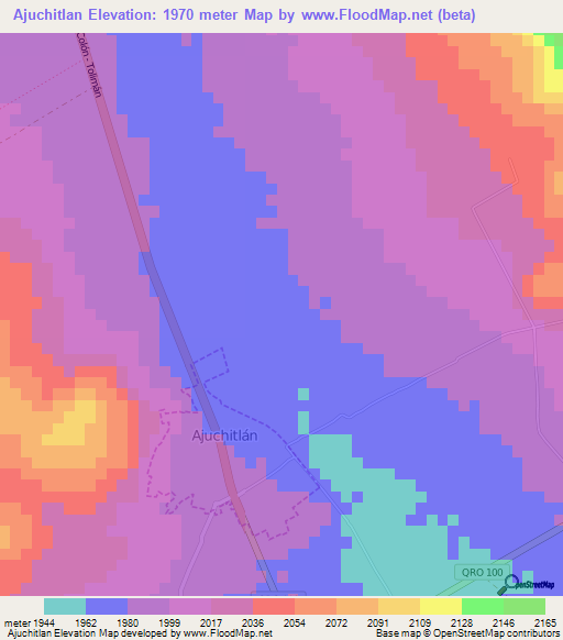 Ajuchitlan,Mexico Elevation Map