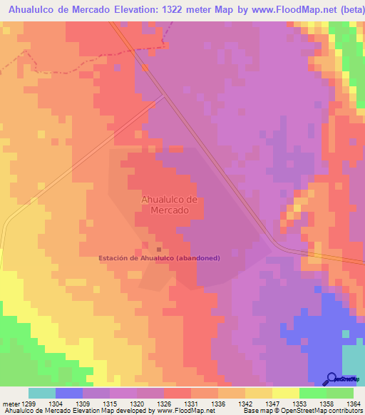 Ahualulco de Mercado,Mexico Elevation Map