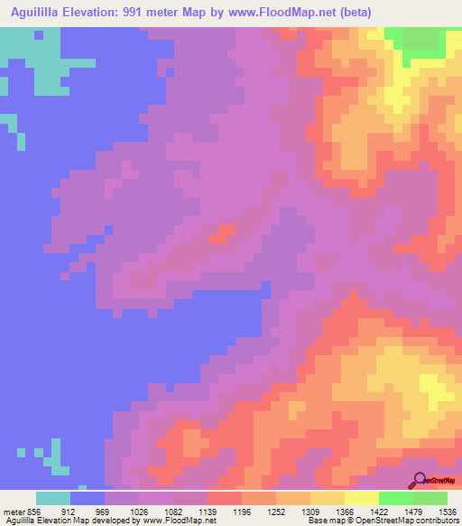 Aguililla,Mexico Elevation Map