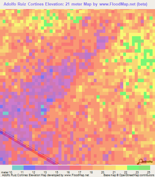 Adolfo Ruiz Cortines,Mexico Elevation Map