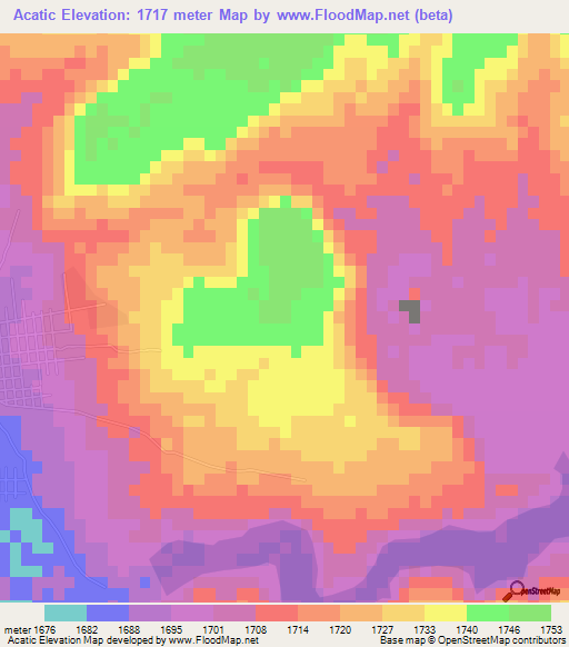 Acatic,Mexico Elevation Map