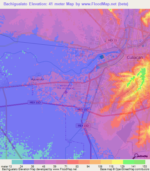 Bachigualato,Mexico Elevation Map