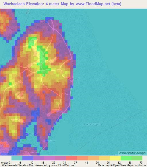 Wachaelaeb,Micronesia Elevation Map