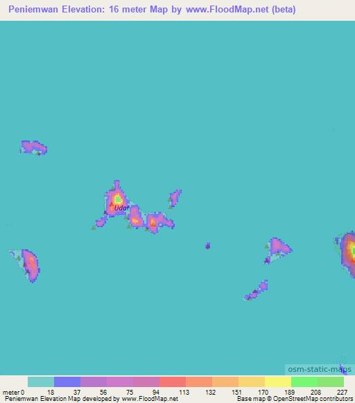 Peniemwan,Micronesia Elevation Map