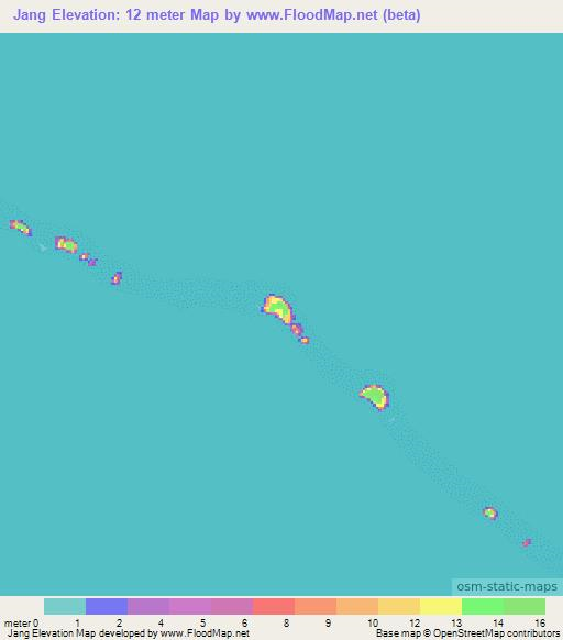 Jang,Marshall Islands Elevation Map