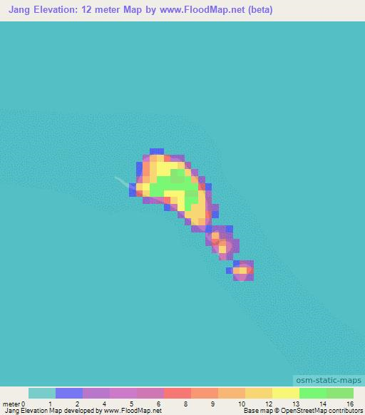 Jang,Marshall Islands Elevation Map