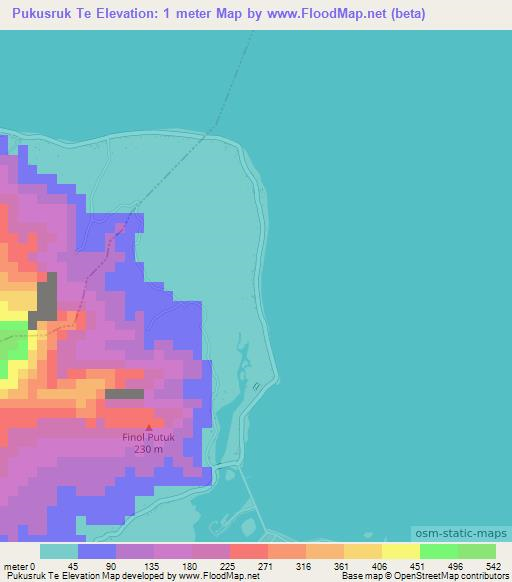 Pukusruk Te,Micronesia Elevation Map