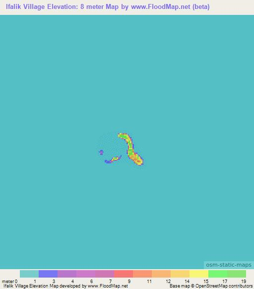 Ifalik Village,Micronesia Elevation Map