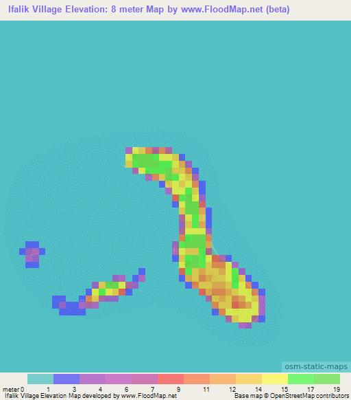 Ifalik Village,Micronesia Elevation Map