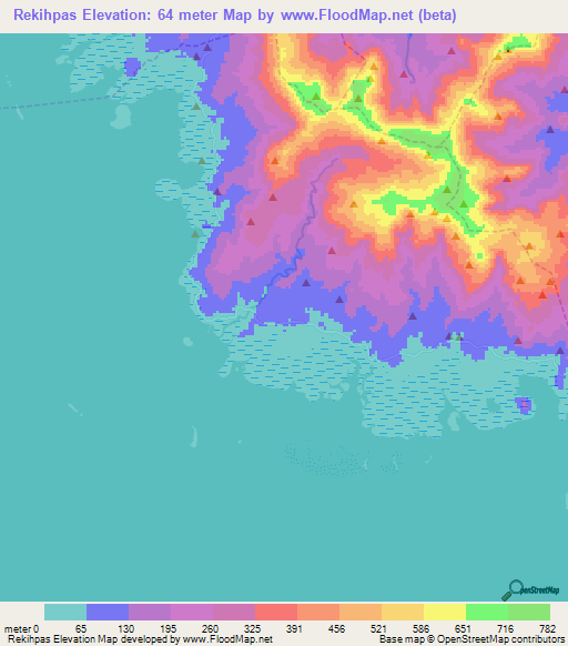 Rekihpas,Micronesia Elevation Map