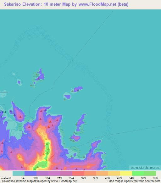 Sakariso,Micronesia Elevation Map