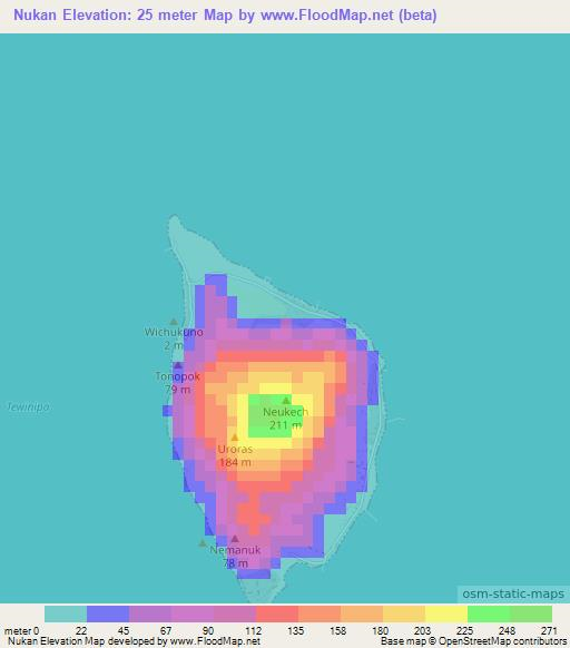 Nukan,Micronesia Elevation Map