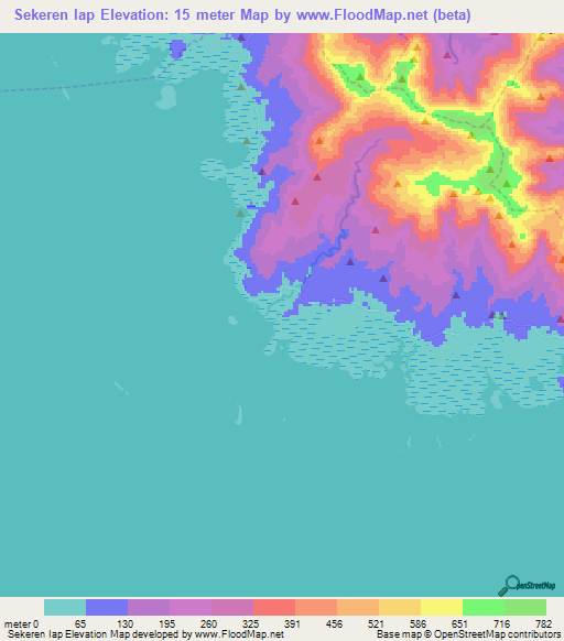 Sekeren Iap,Micronesia Elevation Map