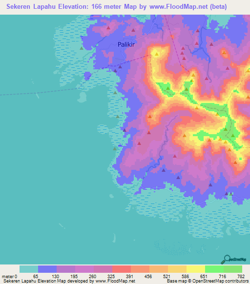 Sekeren Lapahu,Micronesia Elevation Map