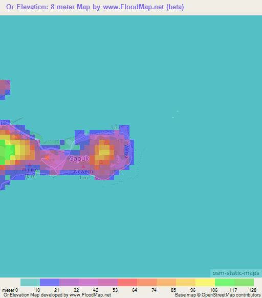 Or,Micronesia Elevation Map