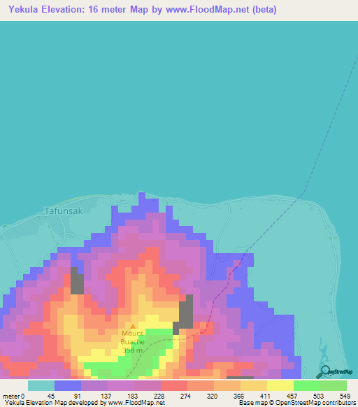 Yekula,Micronesia Elevation Map