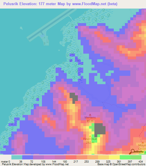 Pelusrik,Micronesia Elevation Map