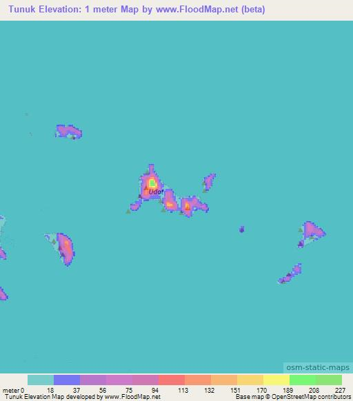 Tunuk,Micronesia Elevation Map