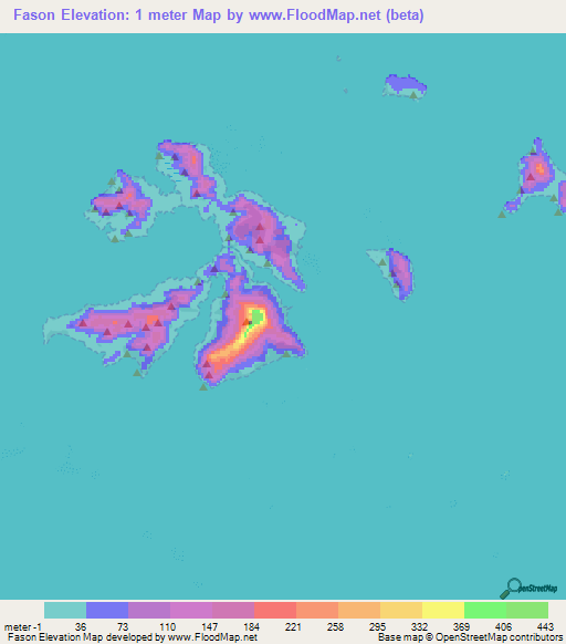 Fason,Micronesia Elevation Map