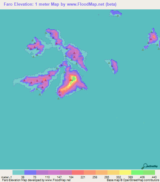 Faro,Micronesia Elevation Map