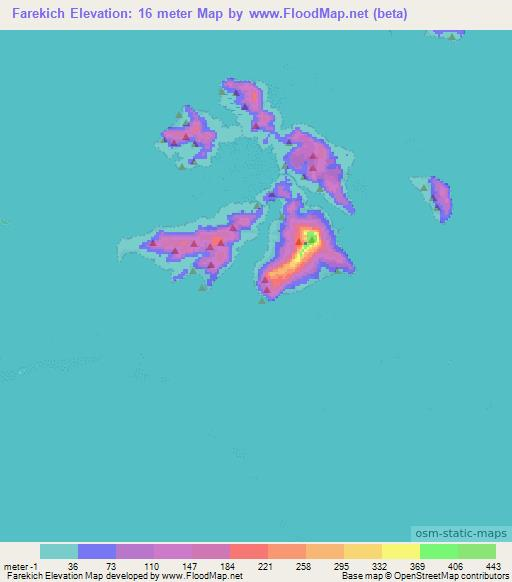 Farekich,Micronesia Elevation Map