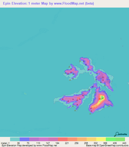 Epin,Micronesia Elevation Map