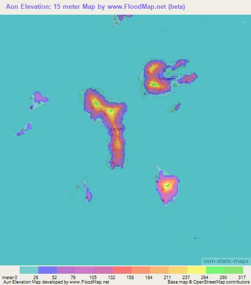 Aun,Micronesia Elevation Map