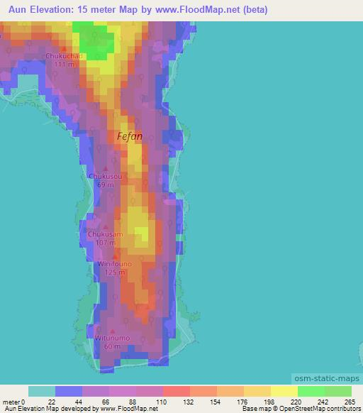 Aun,Micronesia Elevation Map