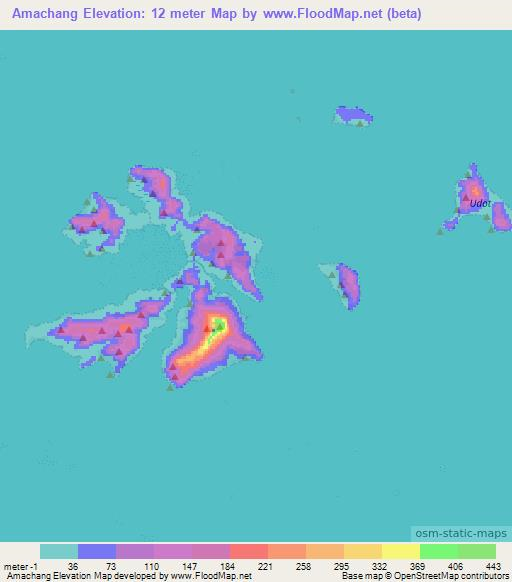 Amachang,Micronesia Elevation Map