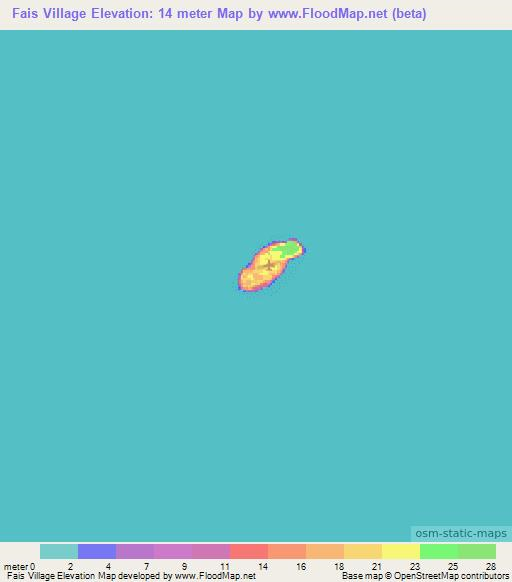 Fais Village,Micronesia Elevation Map