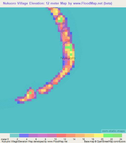 Nukuoro Village,Micronesia Elevation Map