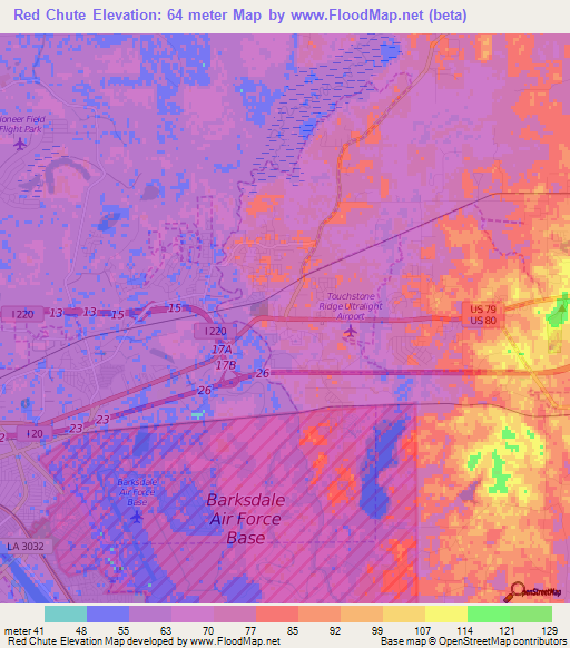 Red Chute,US Elevation Map