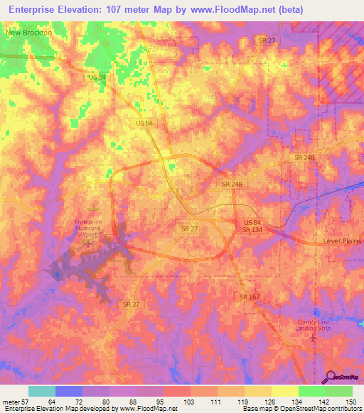 Enterprise,US Elevation Map