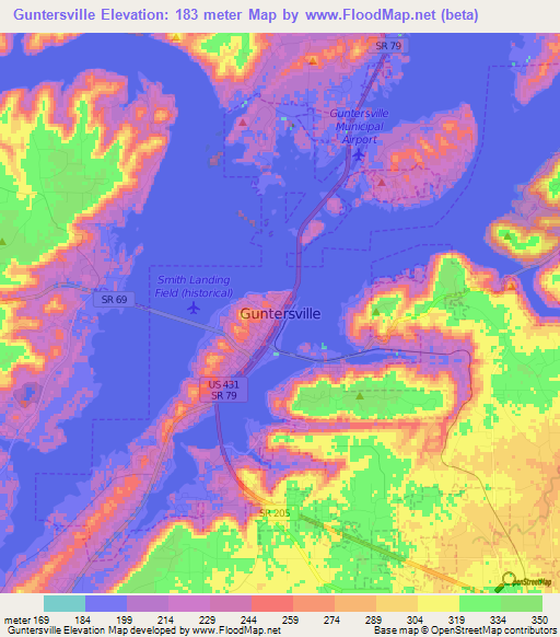 Guntersville,US Elevation Map