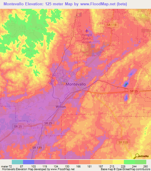 Montevallo,US Elevation Map