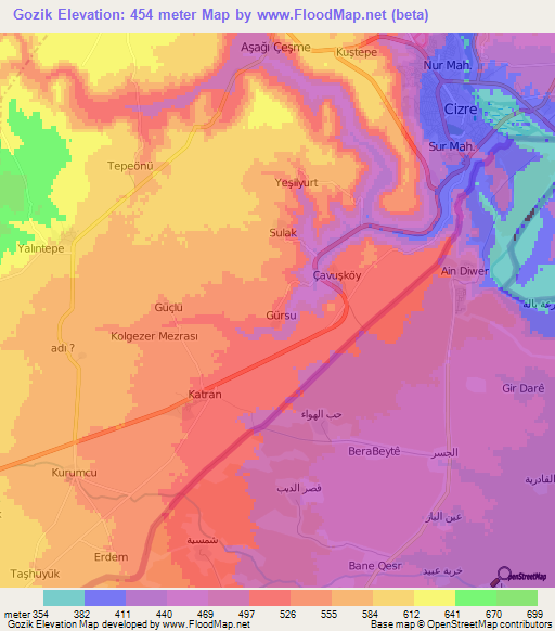 Gozik,Turkey Elevation Map