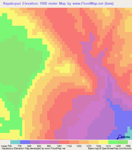 Kayaboyun,Turkey Elevation Map