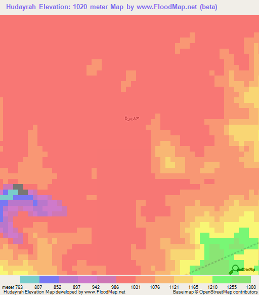 Hudayrah,Saudi Arabia Elevation Map