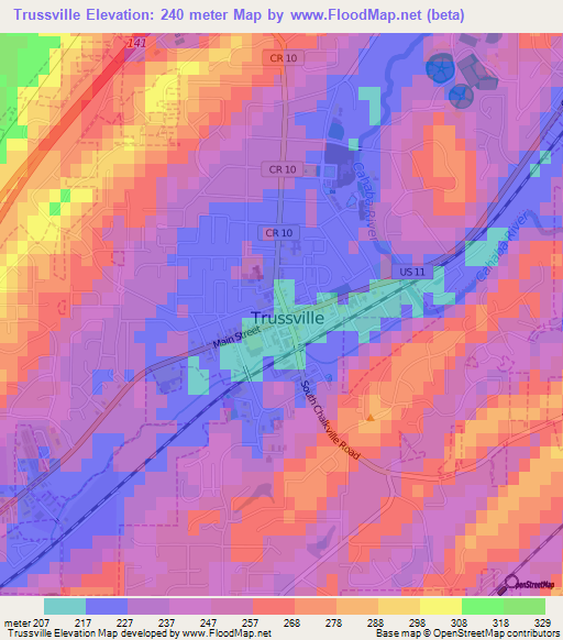 Trussville,US Elevation Map