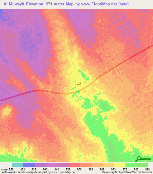 Al Muwayh,Saudi Arabia Elevation Map