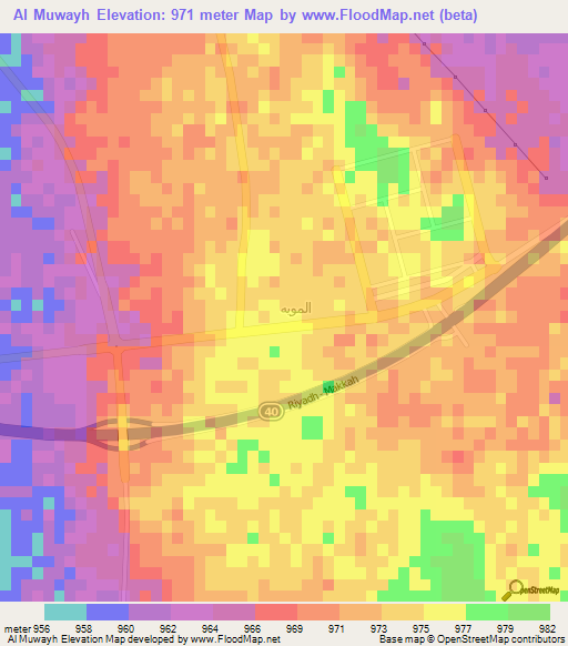 Al Muwayh,Saudi Arabia Elevation Map