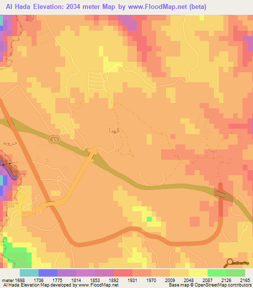 Al Hada,Saudi Arabia Elevation Map